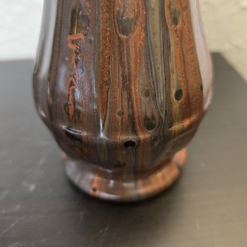 HANDCRAFTED Upcycled Glass Vase HANDPAINTED Abstract Tabletop Art Decor - Picture 9 of 17